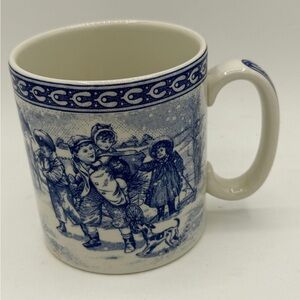 Spode Victorian Children Gathering Kindling 2nd Issue Christmas Mug Holiday